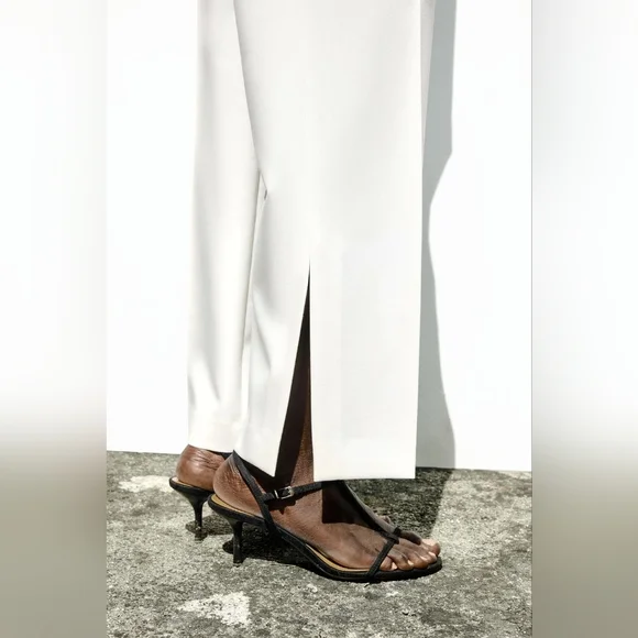 ZARA 2 PIECES CONTRAST BUSTIER TOP WITH PIECE COMBINATION WAIST PANTS SIZE S - Picture 16 of 16